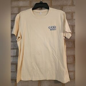 Nwot "God Is Good"  Beige Graphic Tee